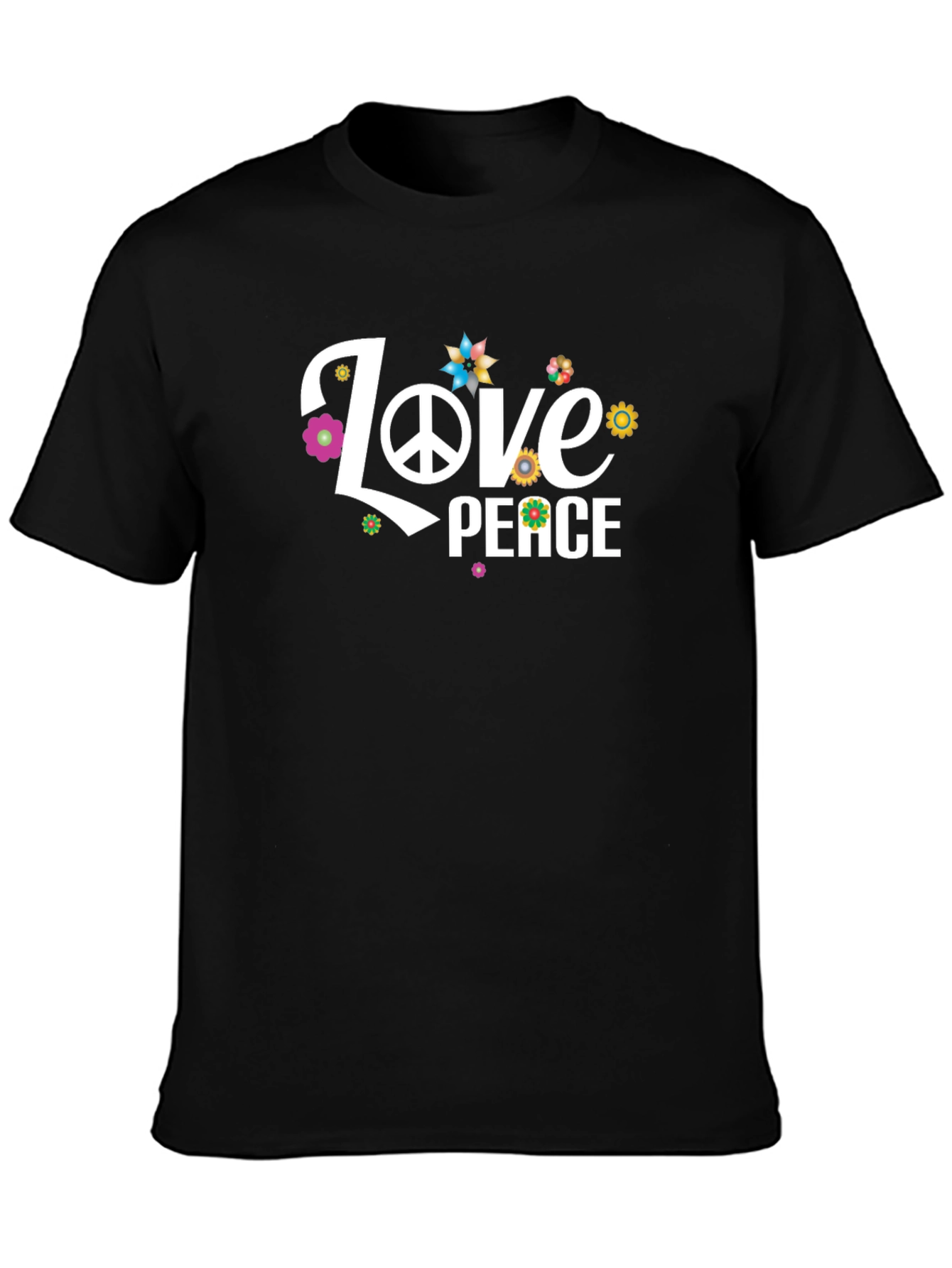 Love & Peace Graphic T-Shirt - Black