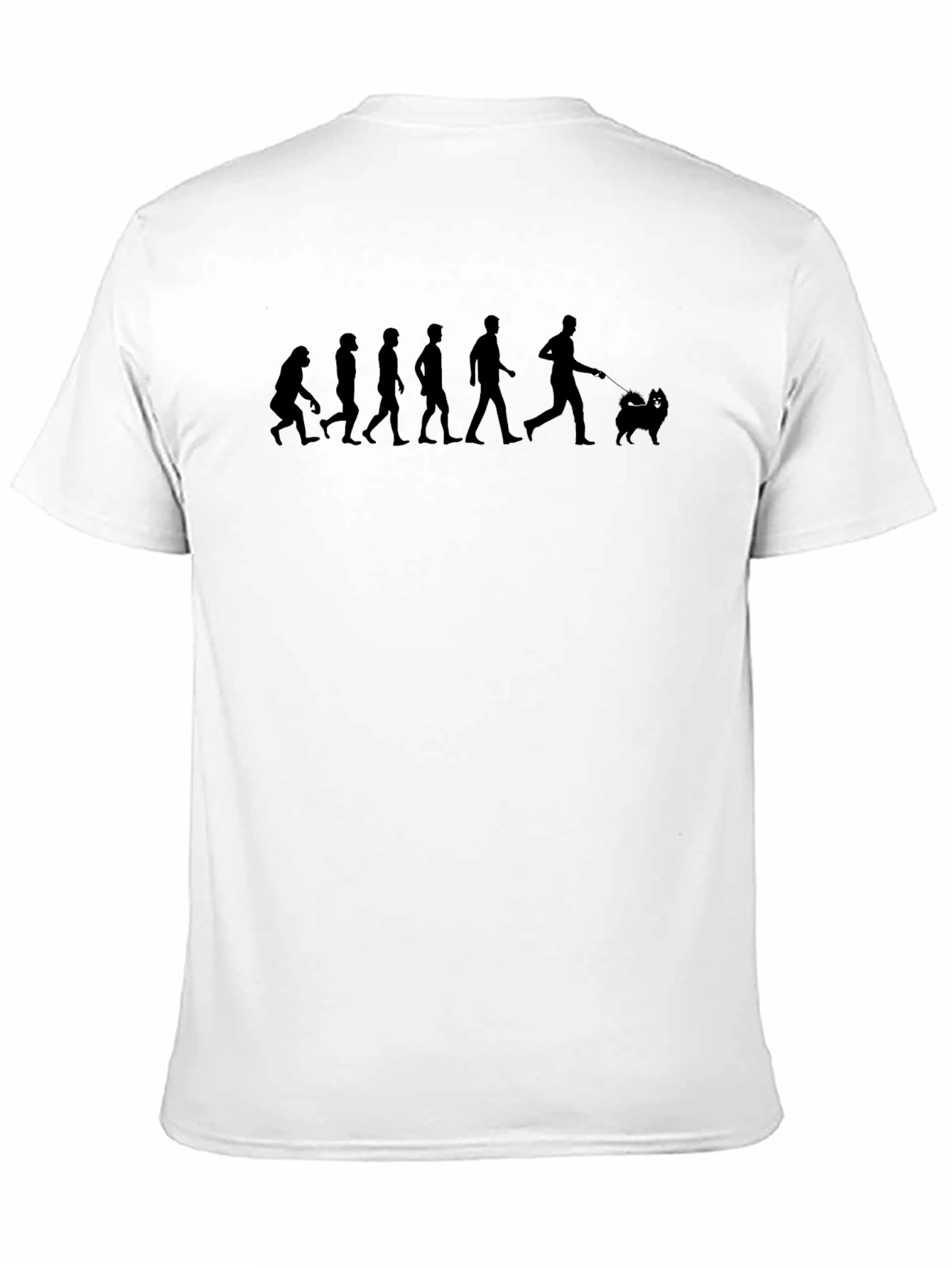 Evolution of Man Dog Walking T-Shirt - Black