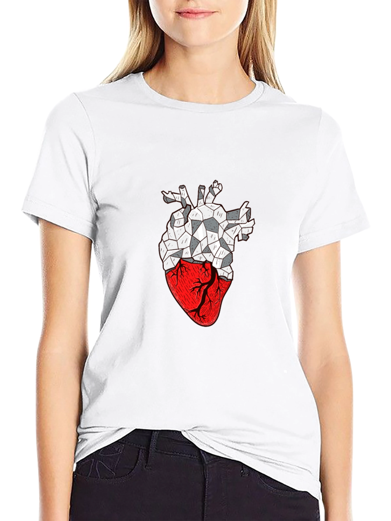 Geometric Heart Graphic T-Shirt