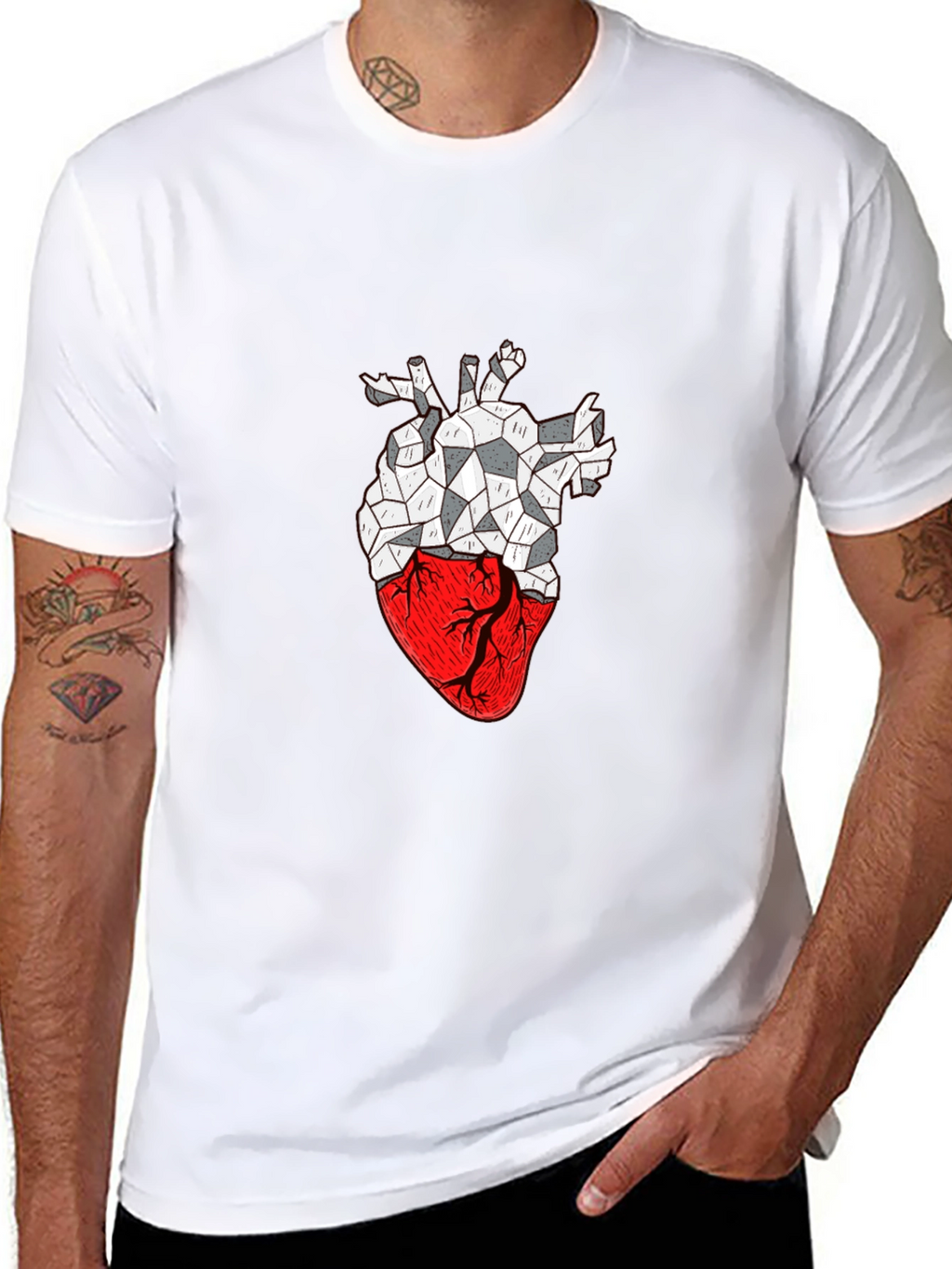 Geometric Heart Graphic T-Shirt