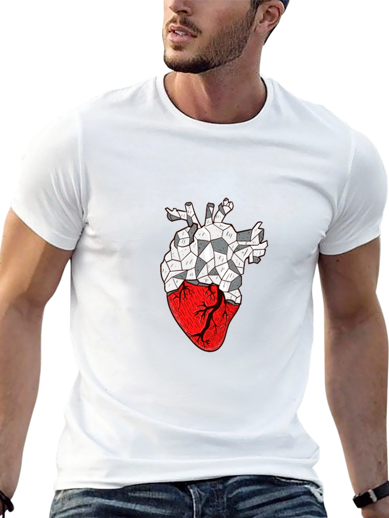 Geometric Heart Graphic T-Shirt