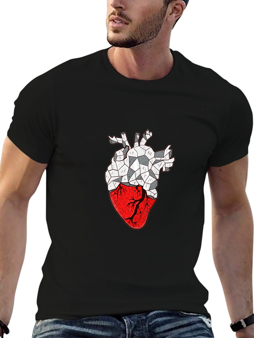 Geometric Heart Graphic T-Shirt