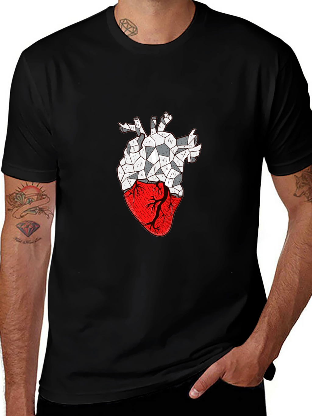 Geometric Heart Graphic T-Shirt