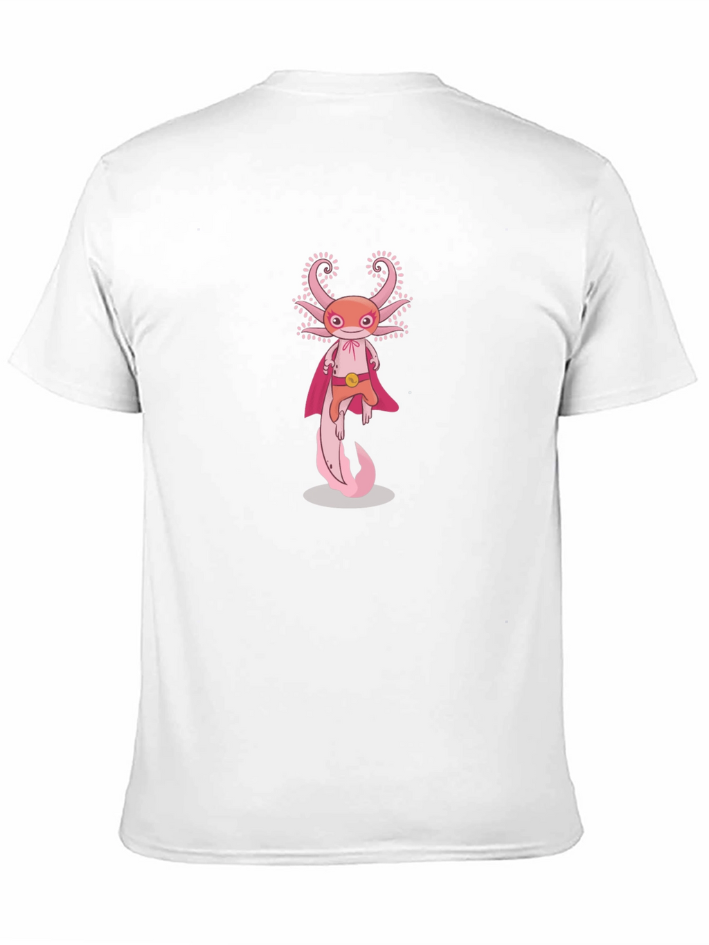 Axolotl Superhero Graphic Tee - Black Cotton T-Shirt