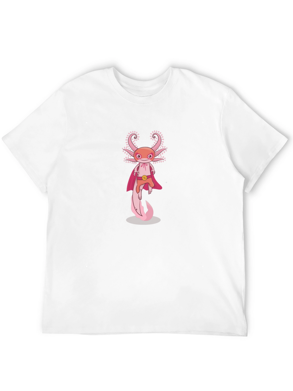 Axolotl Superhero Graphic Tee - Black Cotton T-Shirt