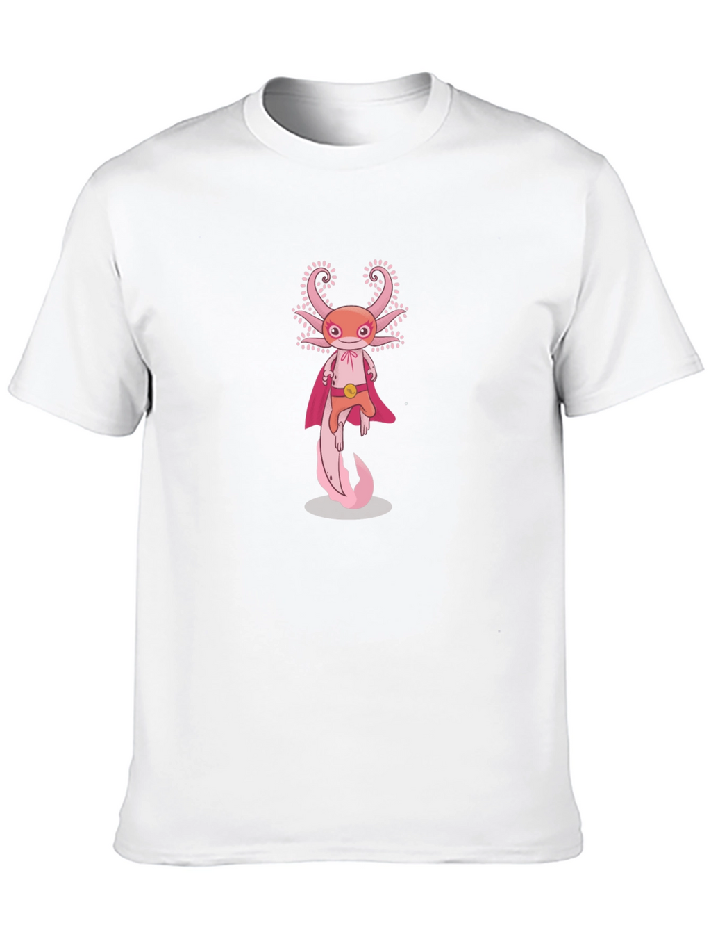 Axolotl Superhero Graphic Tee - Black Cotton T-Shirt