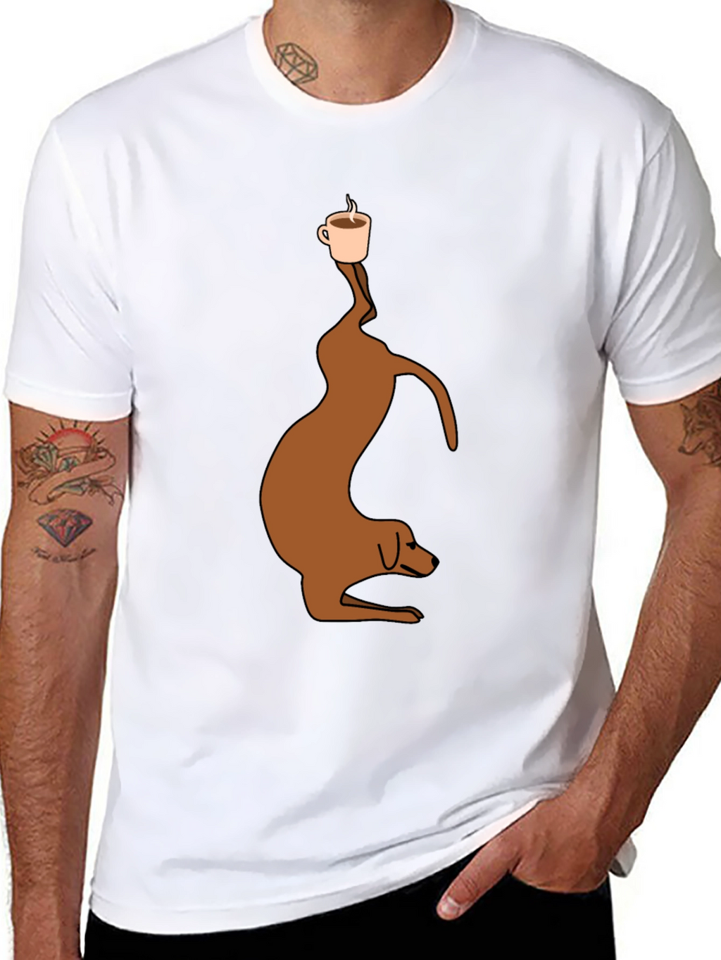 Dog Balancing Coffee T-Shirt