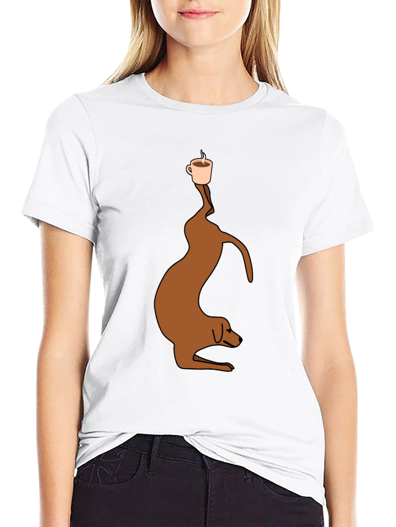 Dog Balancing Coffee T-Shirt