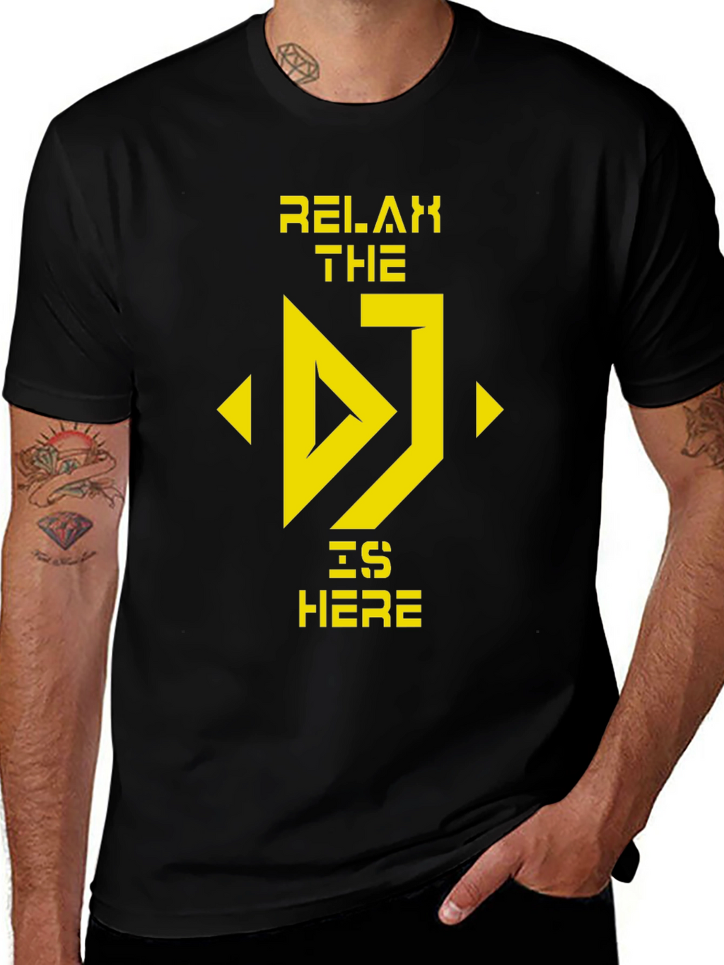 Relax The DJ Is Here Black T-Shirt