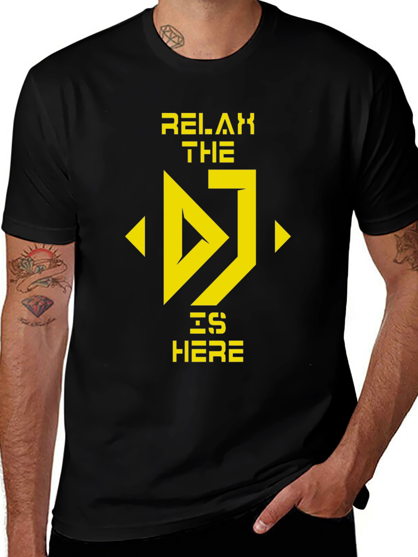Relax The DJ Is Here Black T-Shirt