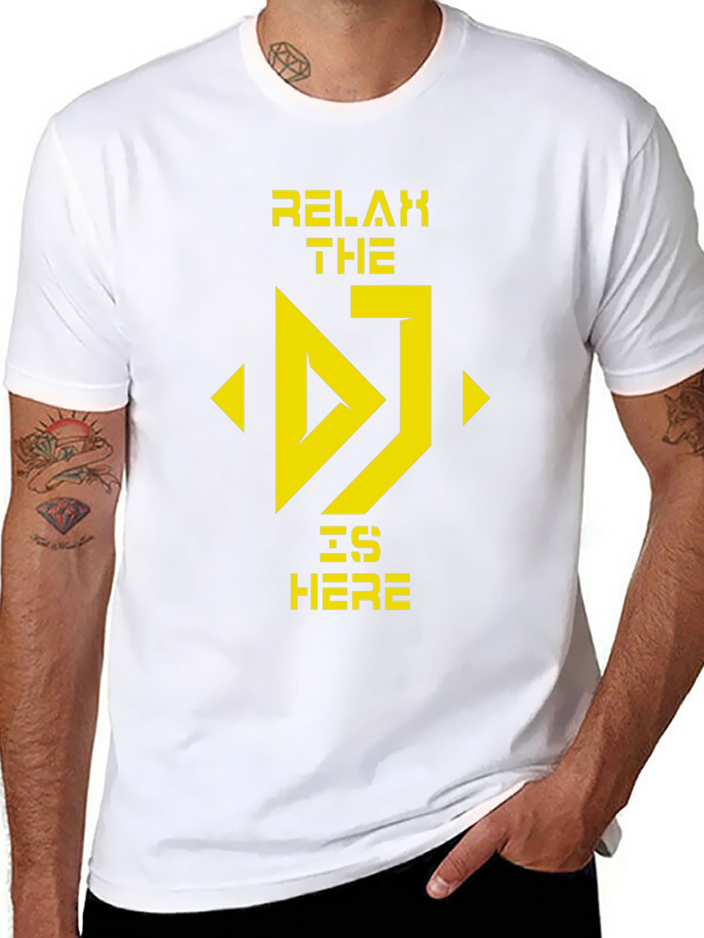 Relax The DJ Is Here Black T-Shirt