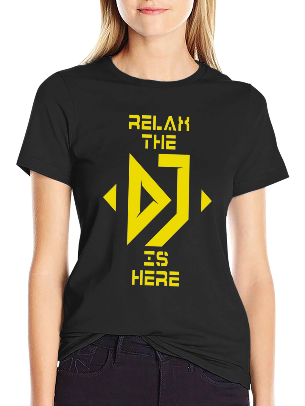 Relax The DJ Is Here Black T-Shirt