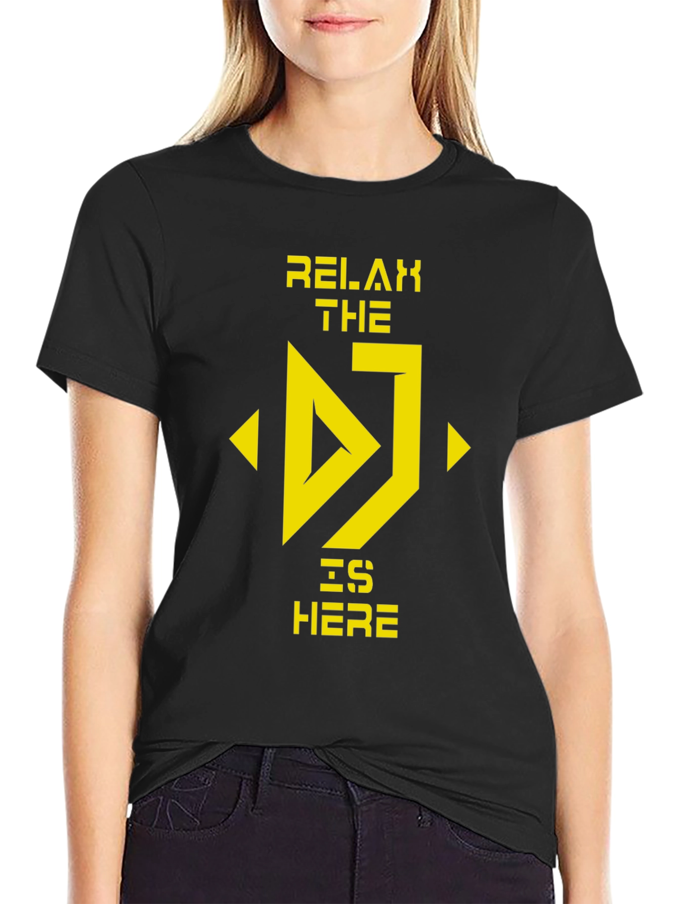 Relax The DJ Is Here Black T-Shirt