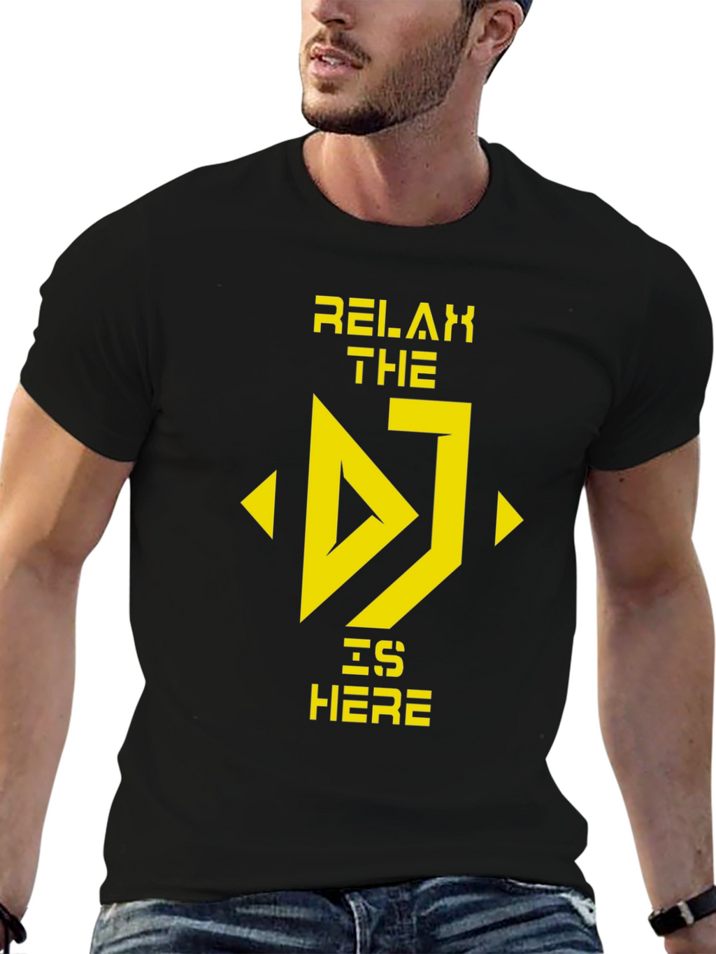 Relax The DJ Is Here Black T-Shirt