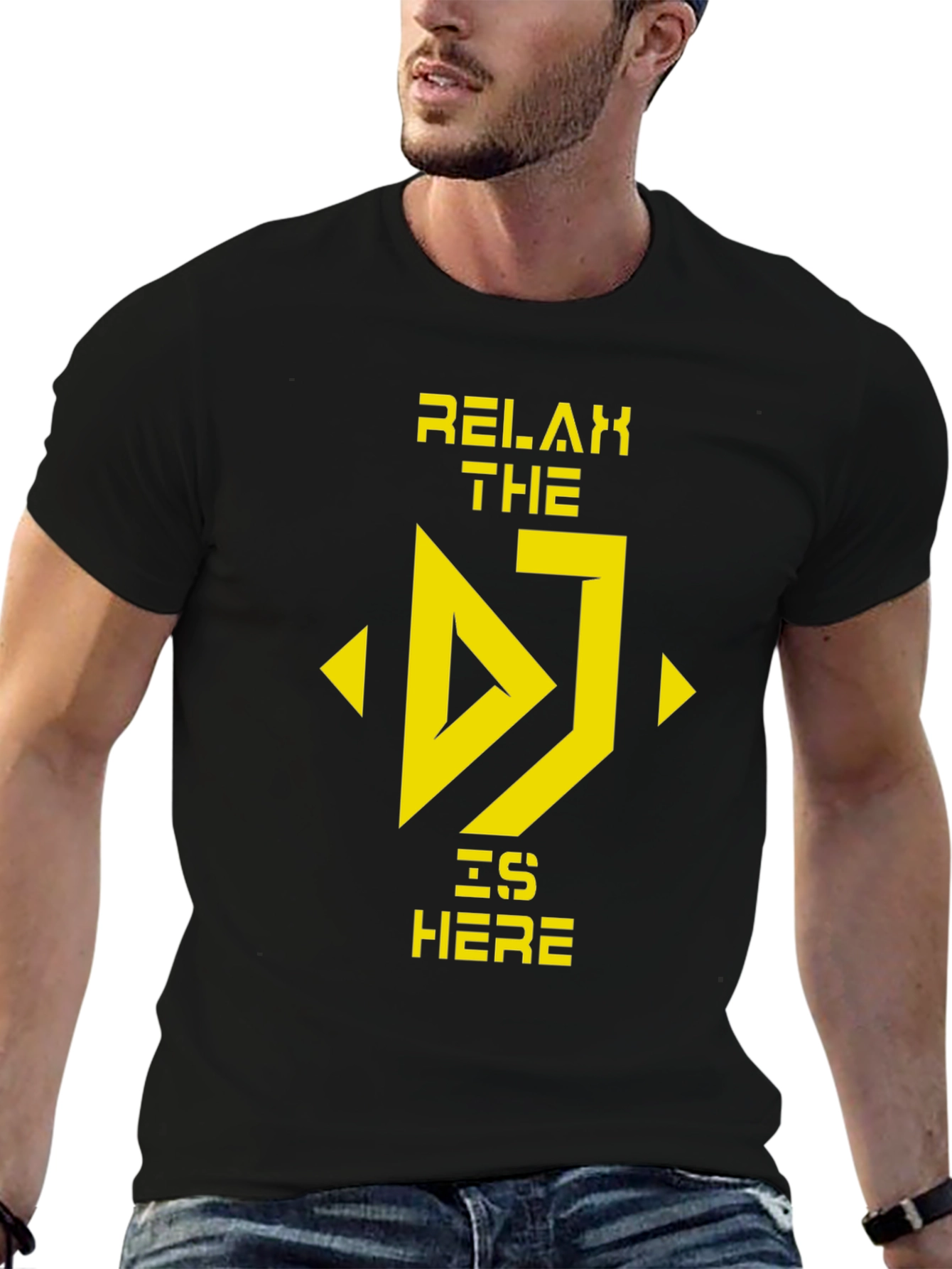 Relax The DJ Is Here Black T-Shirt