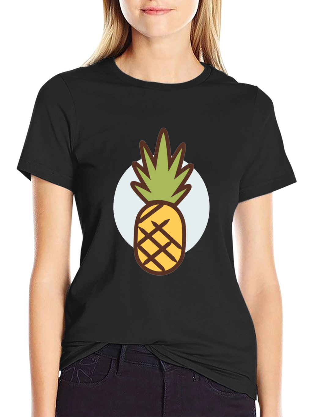 Pineapple Graphic Tee - Stylish Mens Black T-Shirt