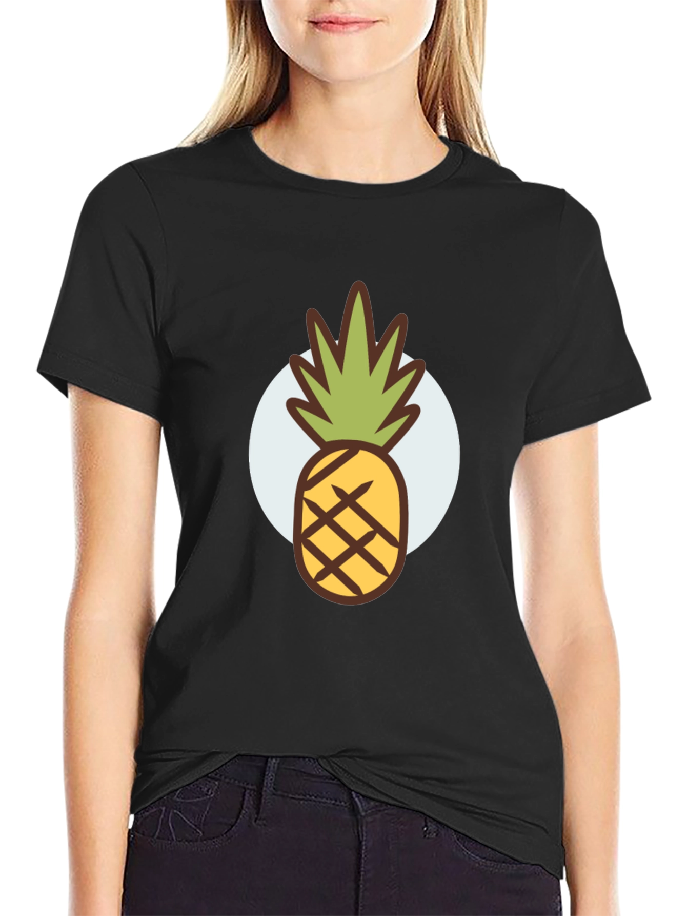 Pineapple Graphic Tee - Stylish Mens Black T-Shirt