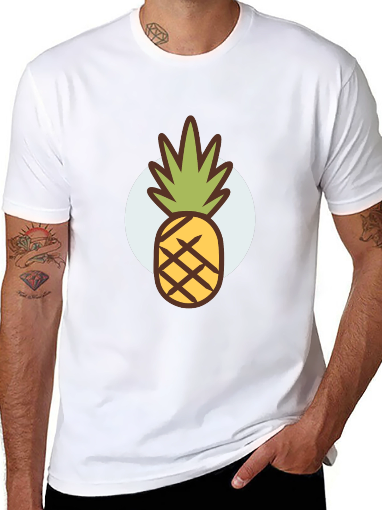Pineapple Graphic Tee - Stylish Mens Black T-Shirt