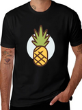 Pineapple Graphic Tee - Stylish Mens Black T-Shirt