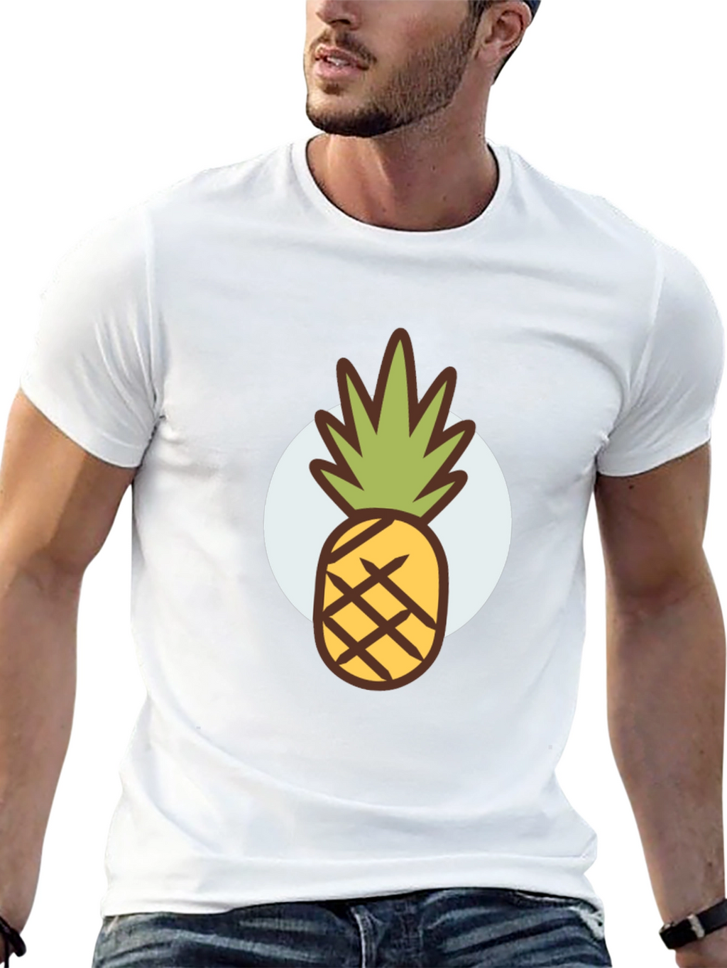 Pineapple Graphic Tee - Stylish Mens Black T-Shirt