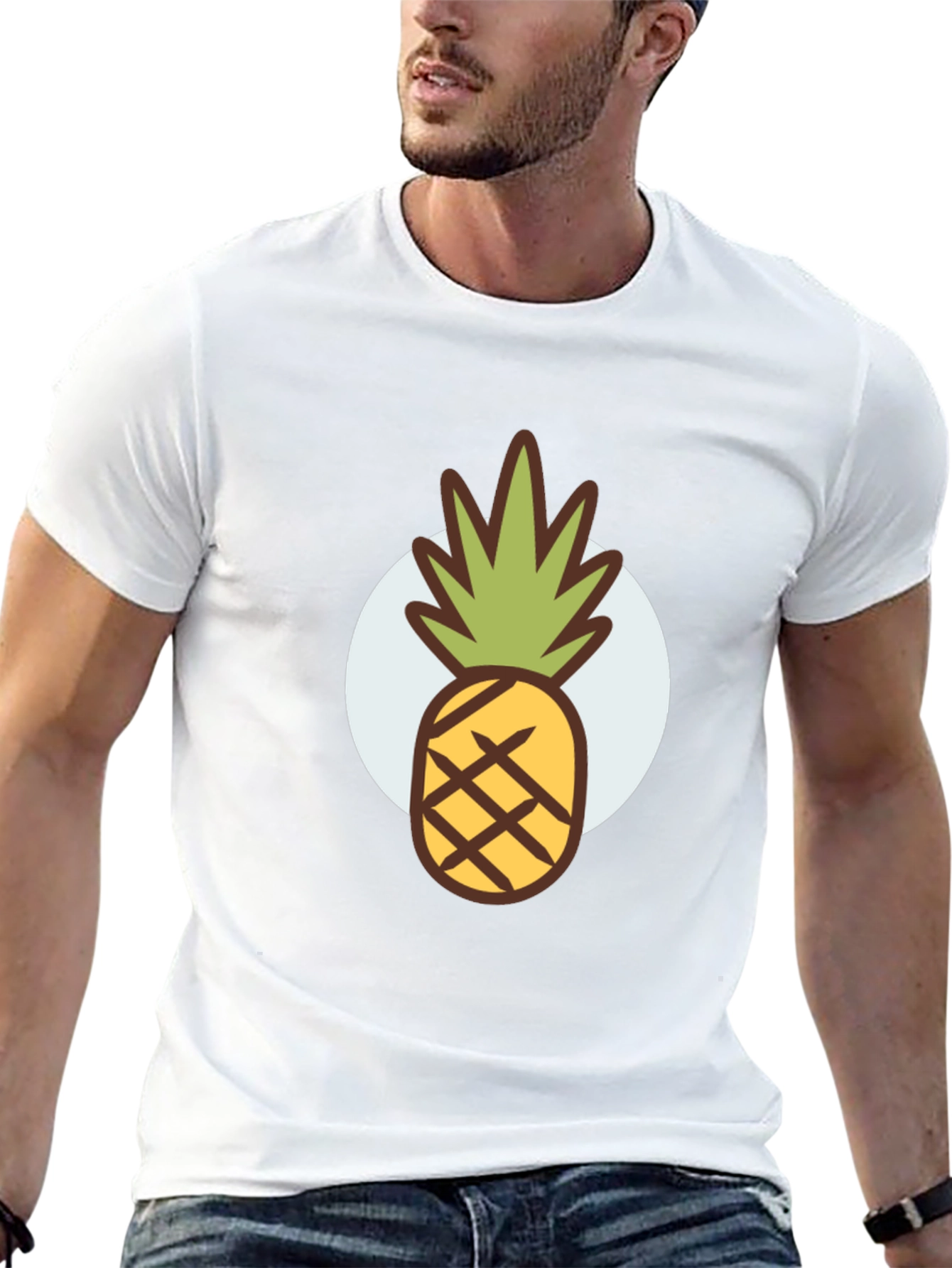 Pineapple Graphic Tee - Stylish Mens Black T-Shirt