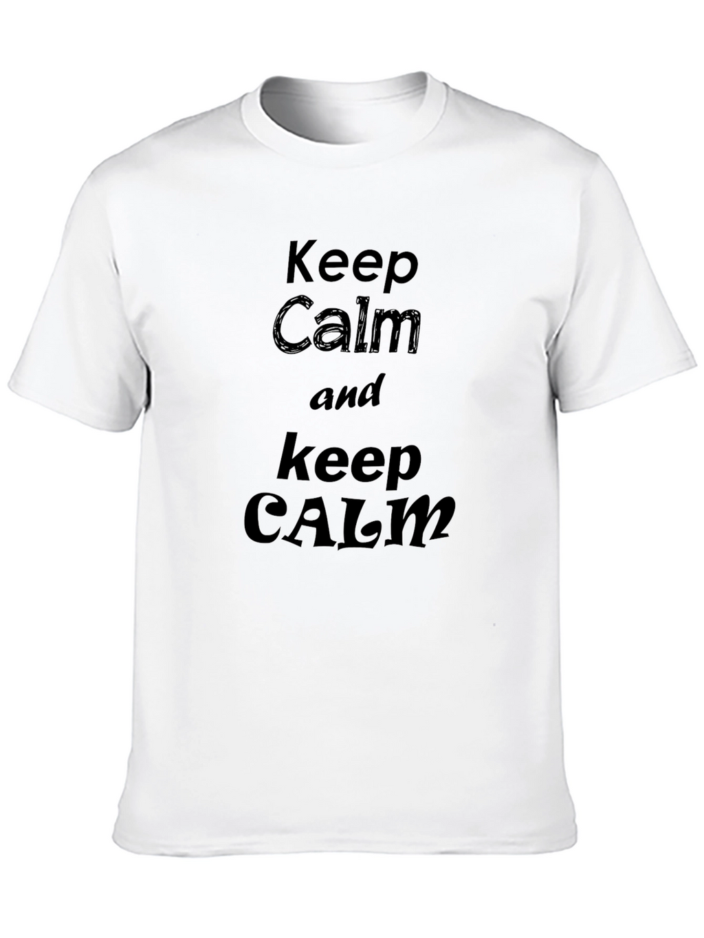 Keep Calm Graphic Tee - Black Cotton T-Shirt