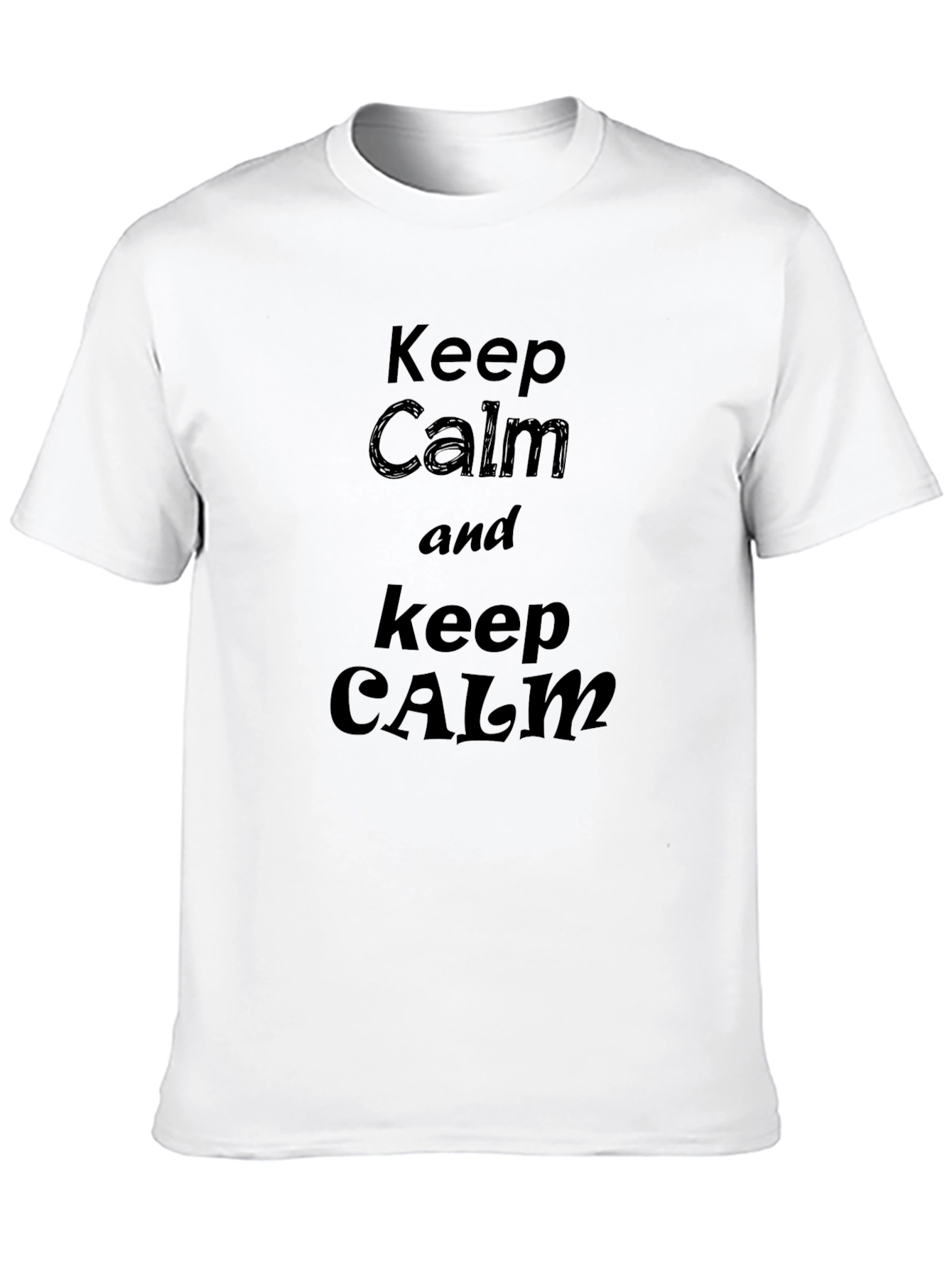Keep Calm Graphic Tee - Black Cotton T-Shirt