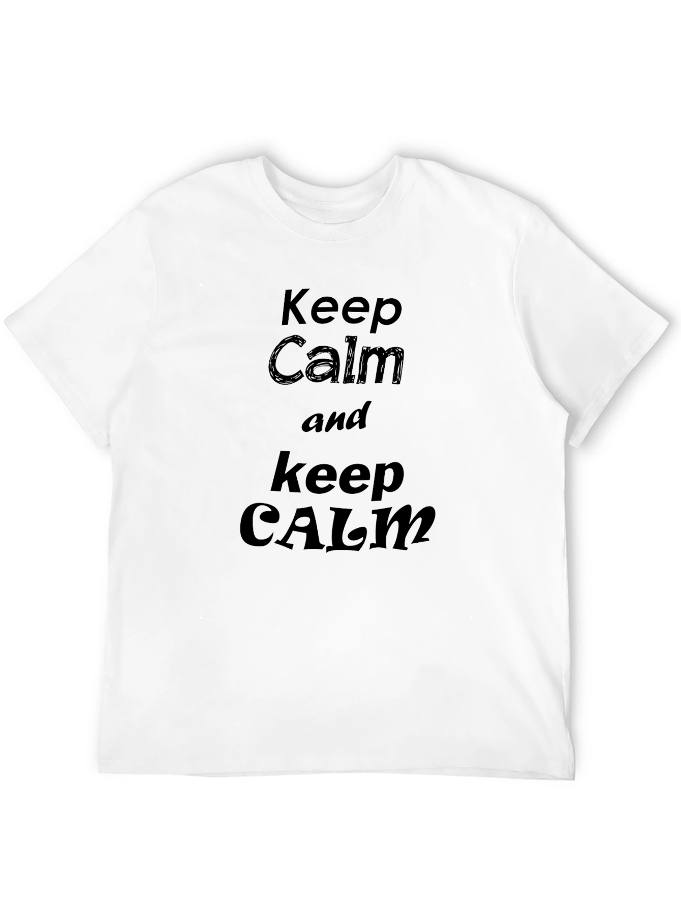 Keep Calm Graphic Tee - Black Cotton T-Shirt