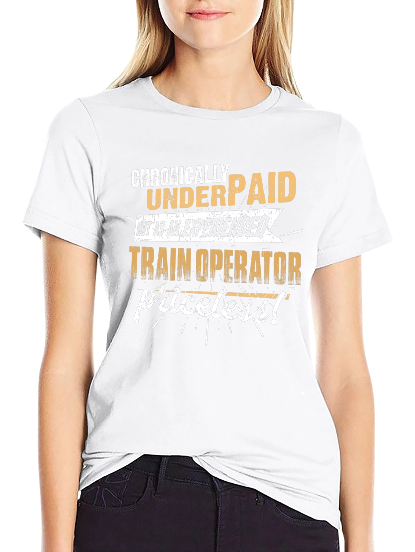 Chronically Underpaid Train Operator Black T-Shirt