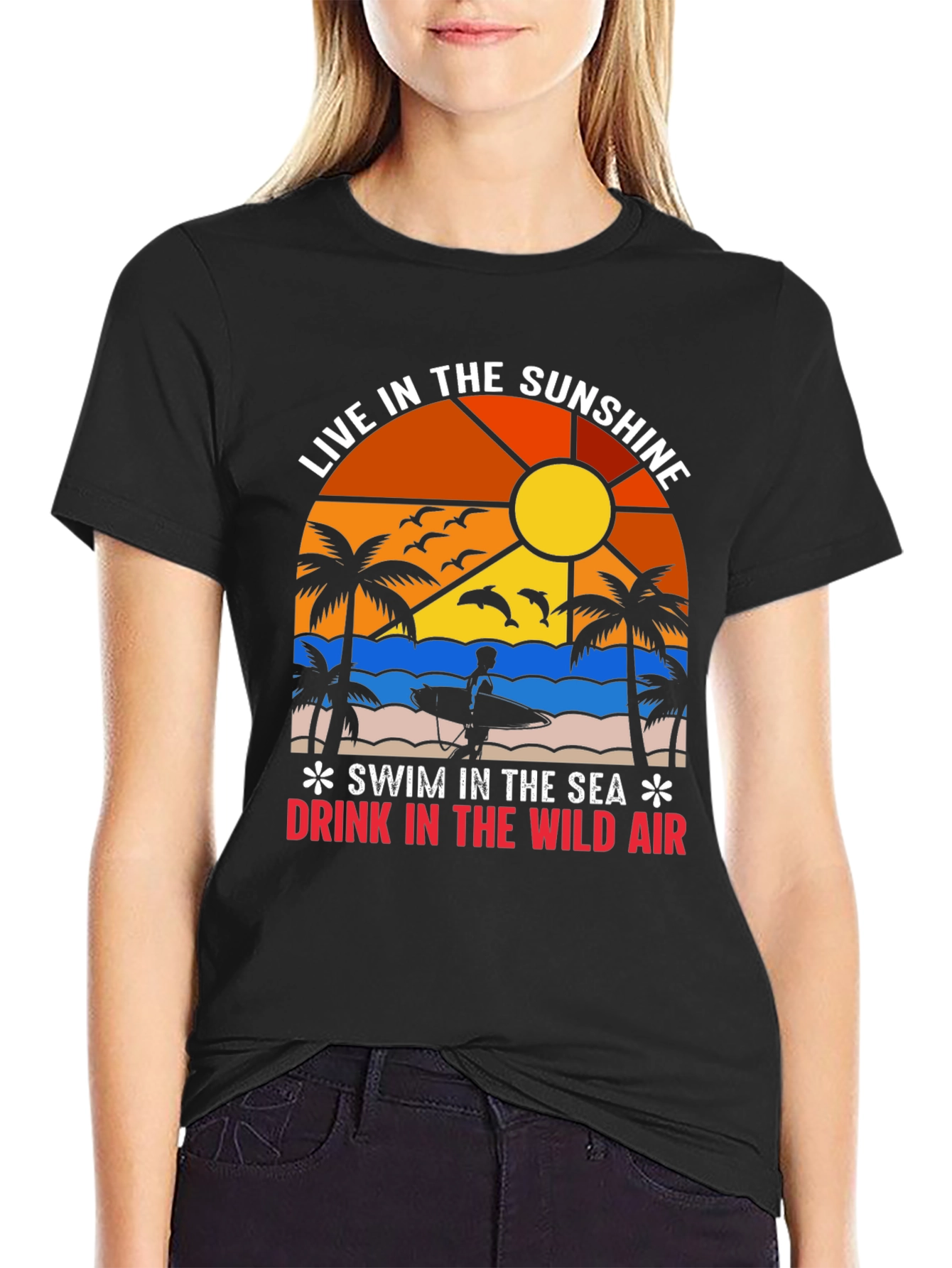 Sunshine Sea Air Graphic Tee - Beach Life T-Shirt