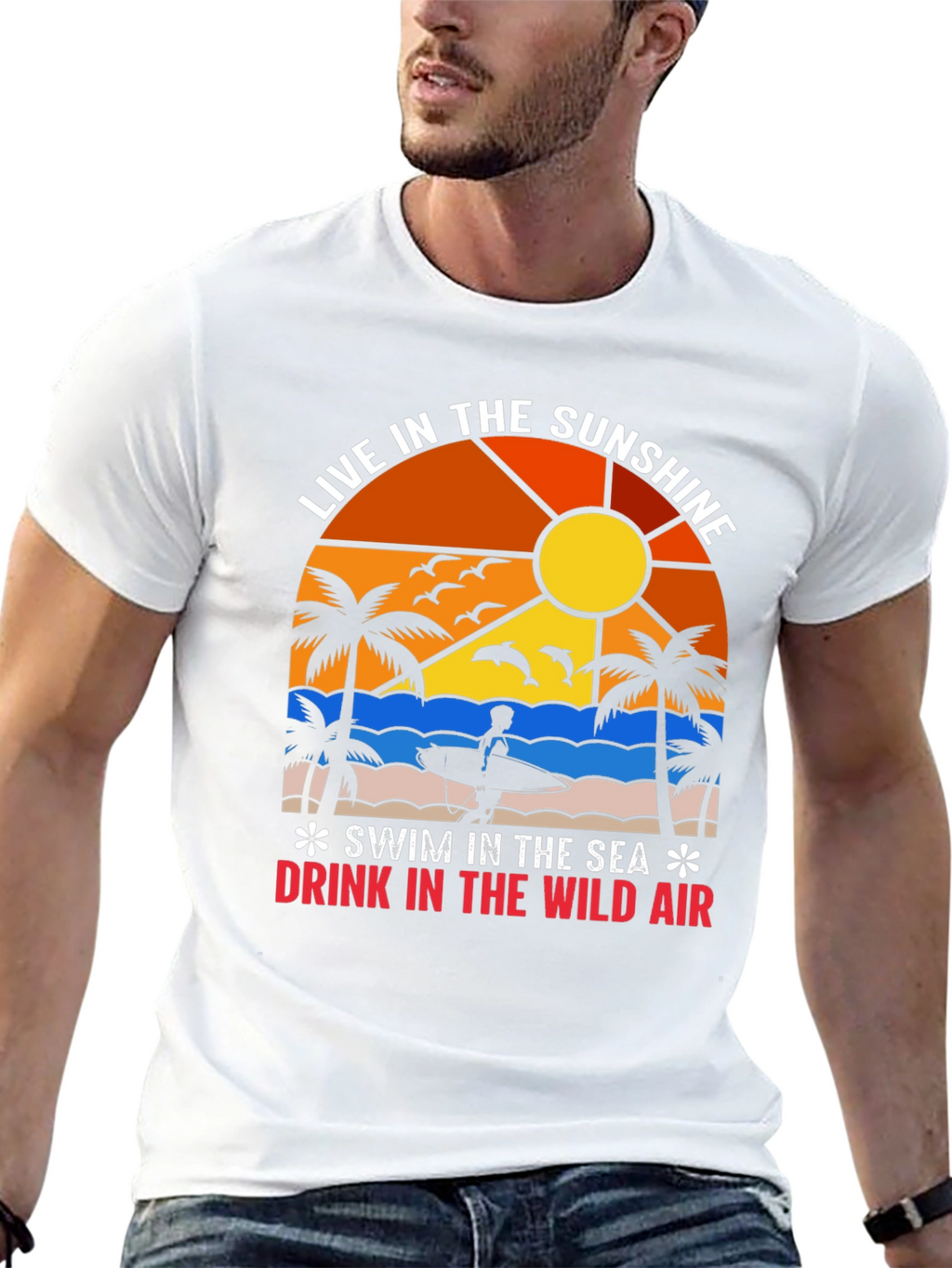 Sunshine Sea Air Graphic Tee - Beach Life T-Shirt