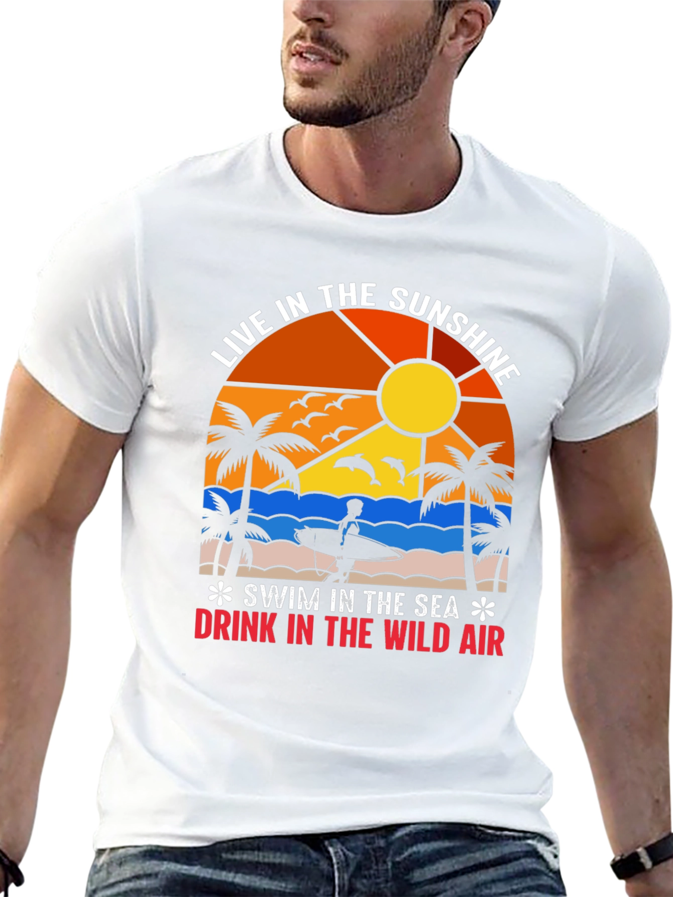 Sunshine Sea Air Graphic Tee - Beach Life T-Shirt