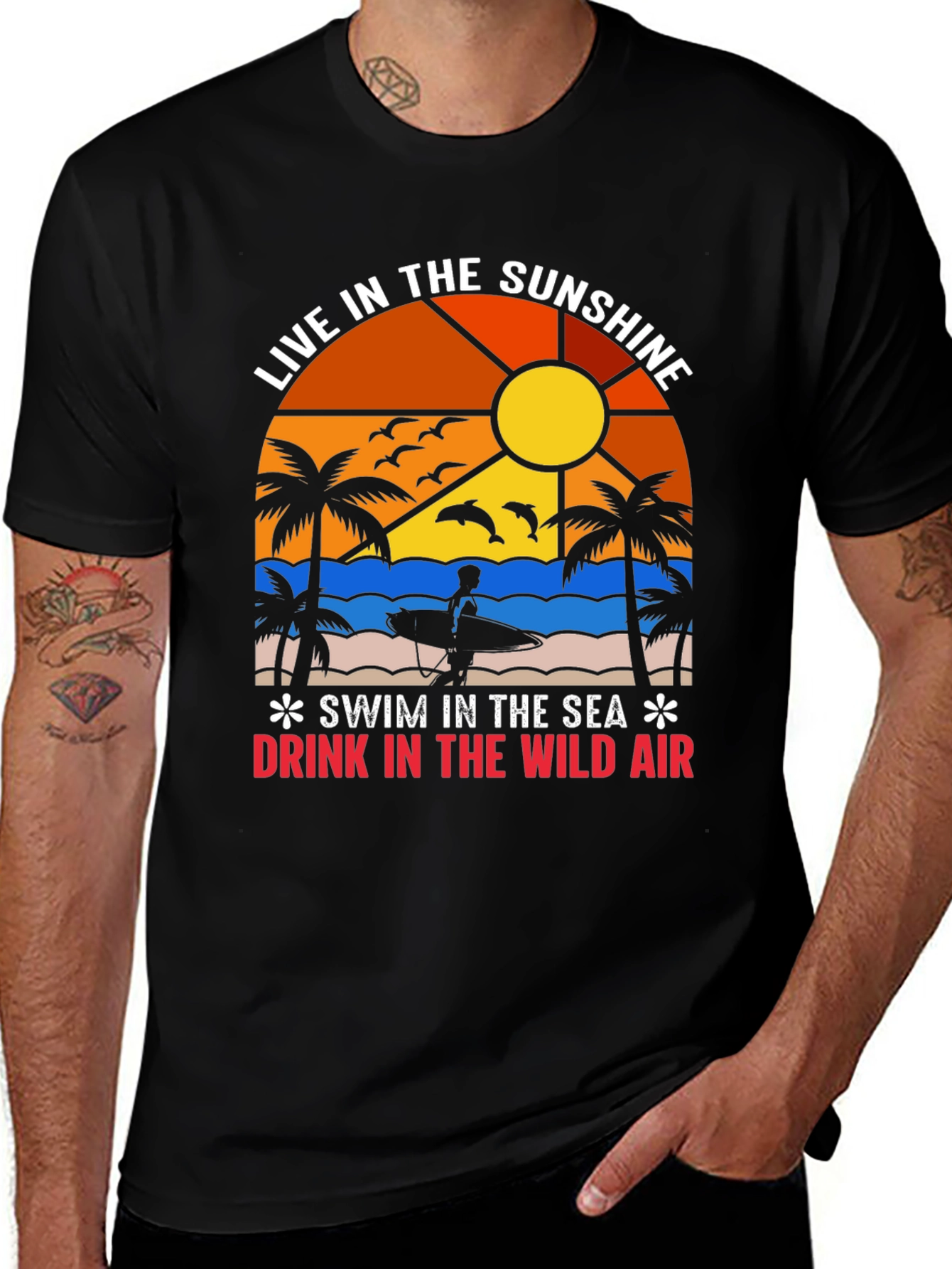 Sunshine Sea Air Graphic Tee - Beach Life T-Shirt