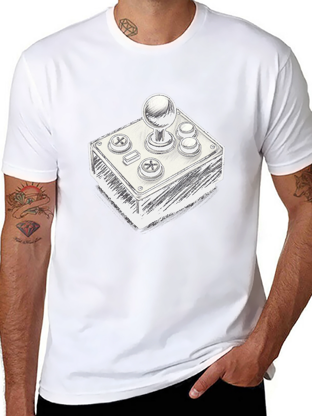 Retro Arcade Gamer Tee - Classic Joystick Design