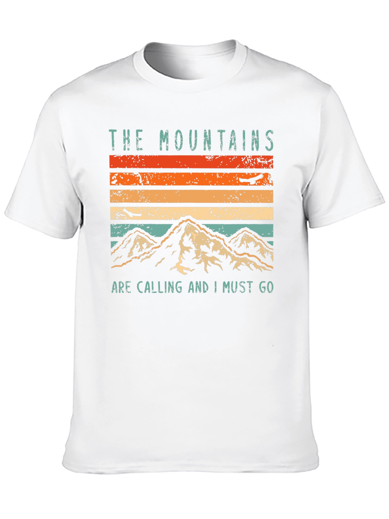 Mountains are Calling T-Shirt Vintage Retro Black