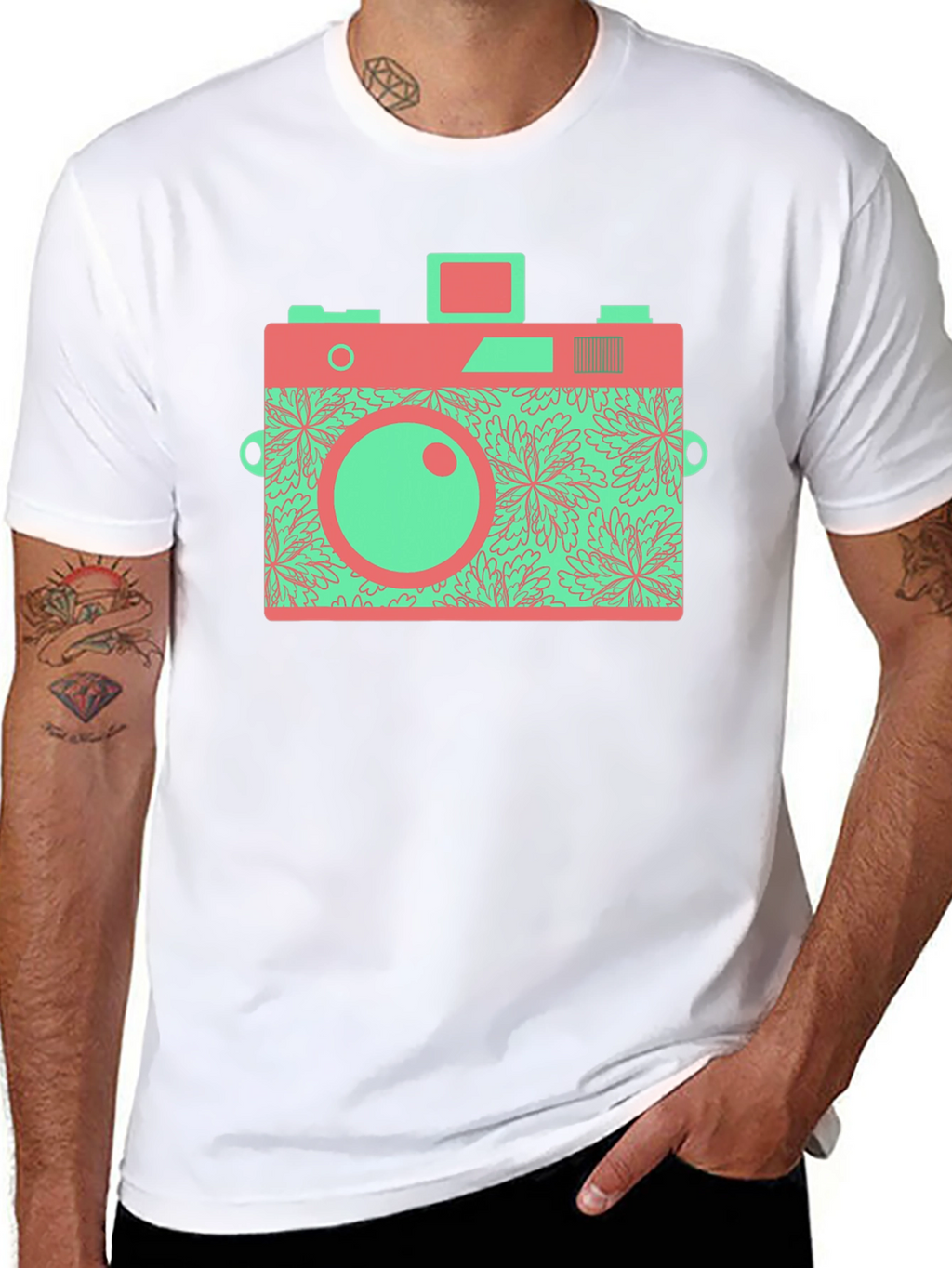 Retro Camera Graphic T-Shirt - Black