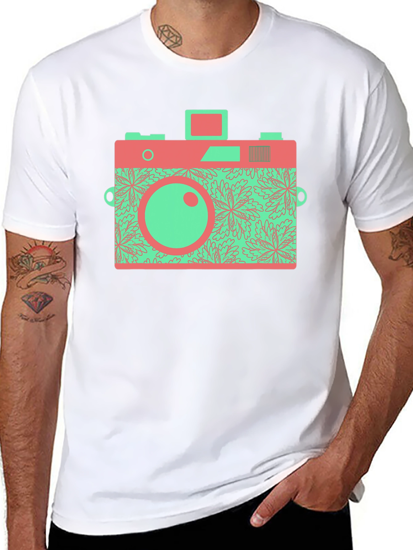 Retro Camera Graphic T-Shirt - Black
