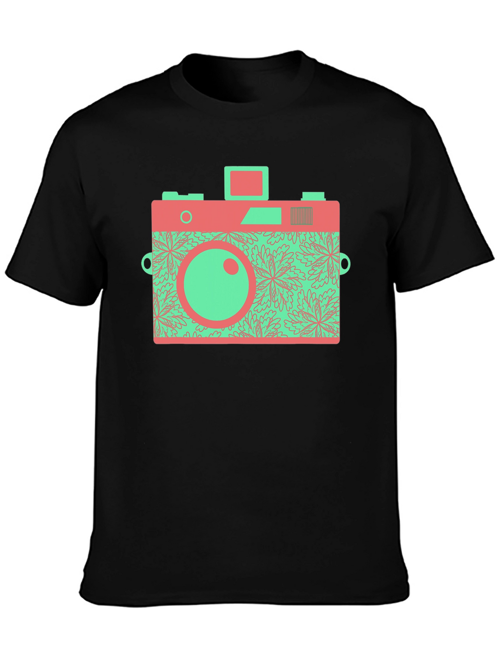 Retro Camera Graphic T-Shirt - Black