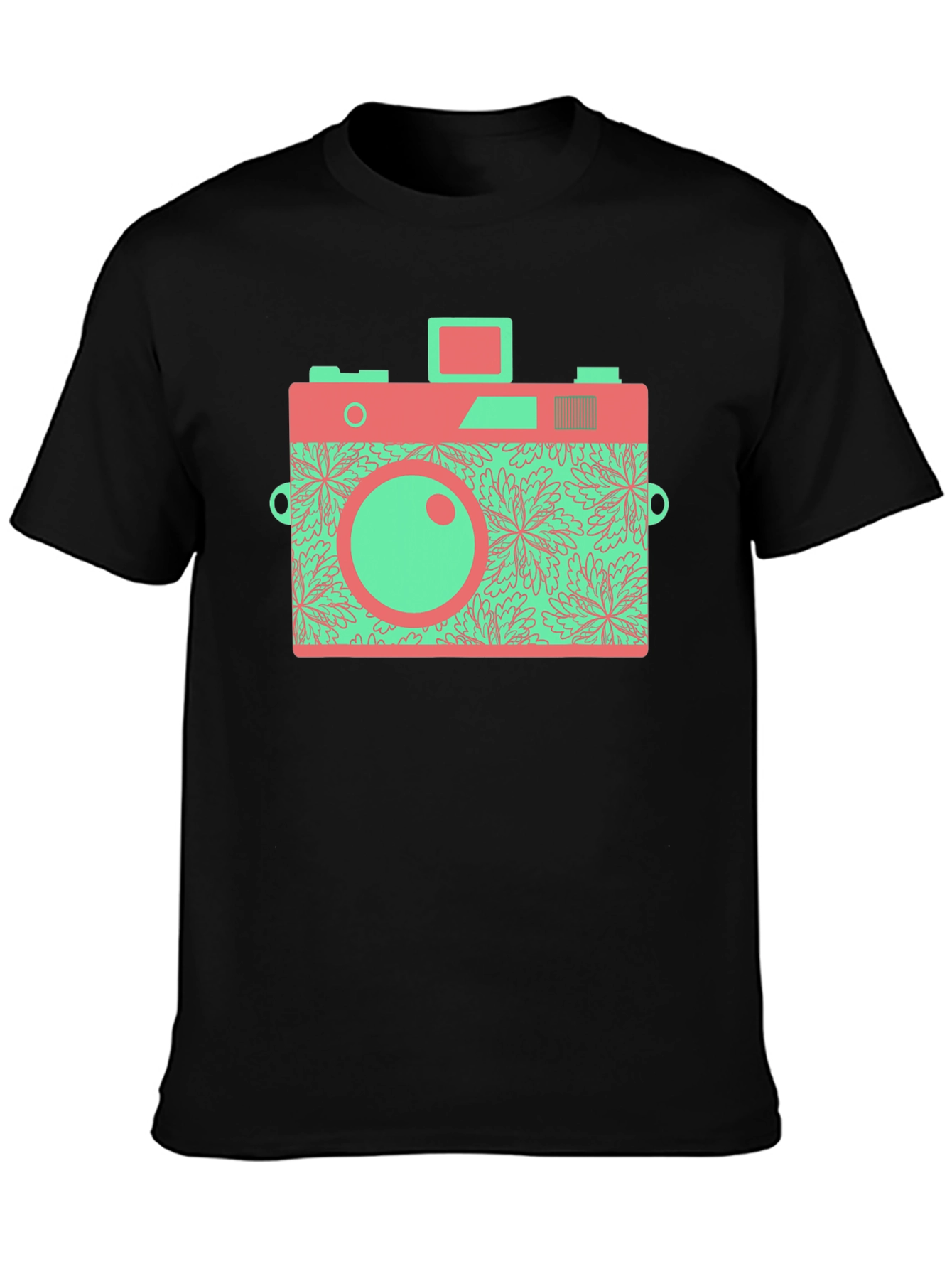 Retro Camera Graphic T-Shirt - Black