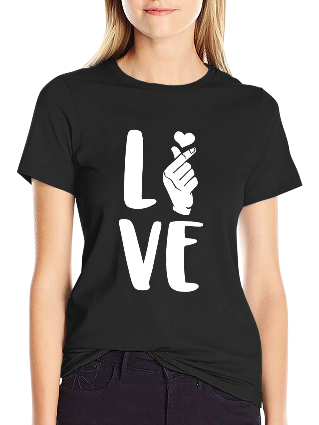 Love Hand Sign Black T-Shirt