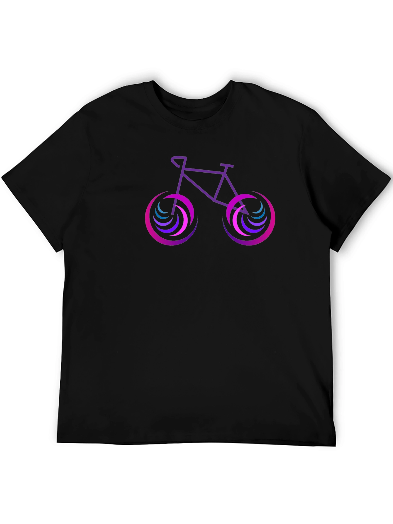 Cool Bicycle Graphic Tee - Black Cotton Shirt