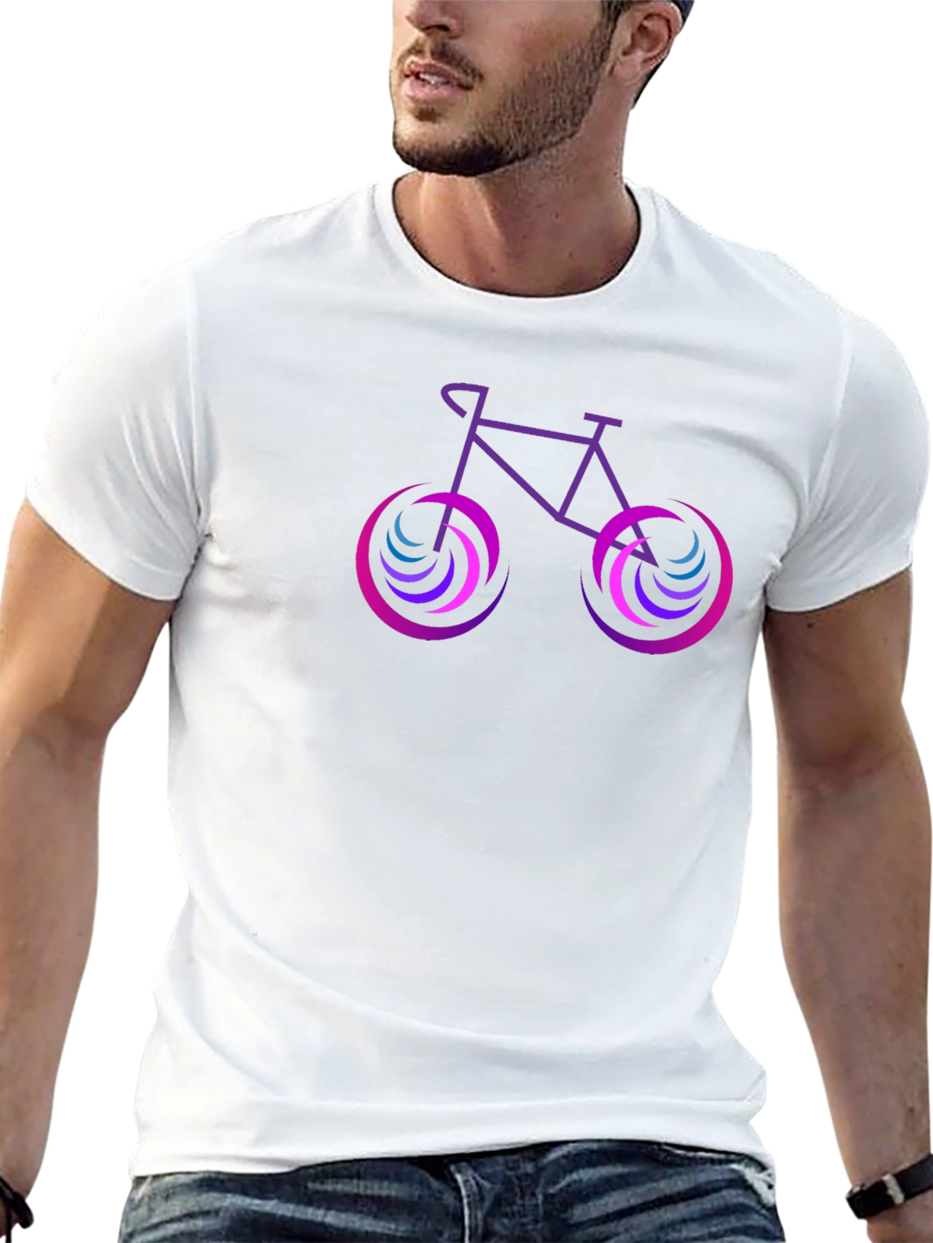Cool Bicycle Graphic Tee - Black Cotton Shirt