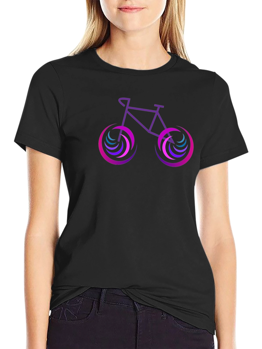 Cool Bicycle Graphic Tee - Black Cotton Shirt