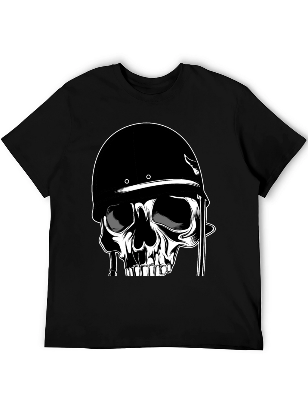 Skull in Helmet Graphic T-Shirt