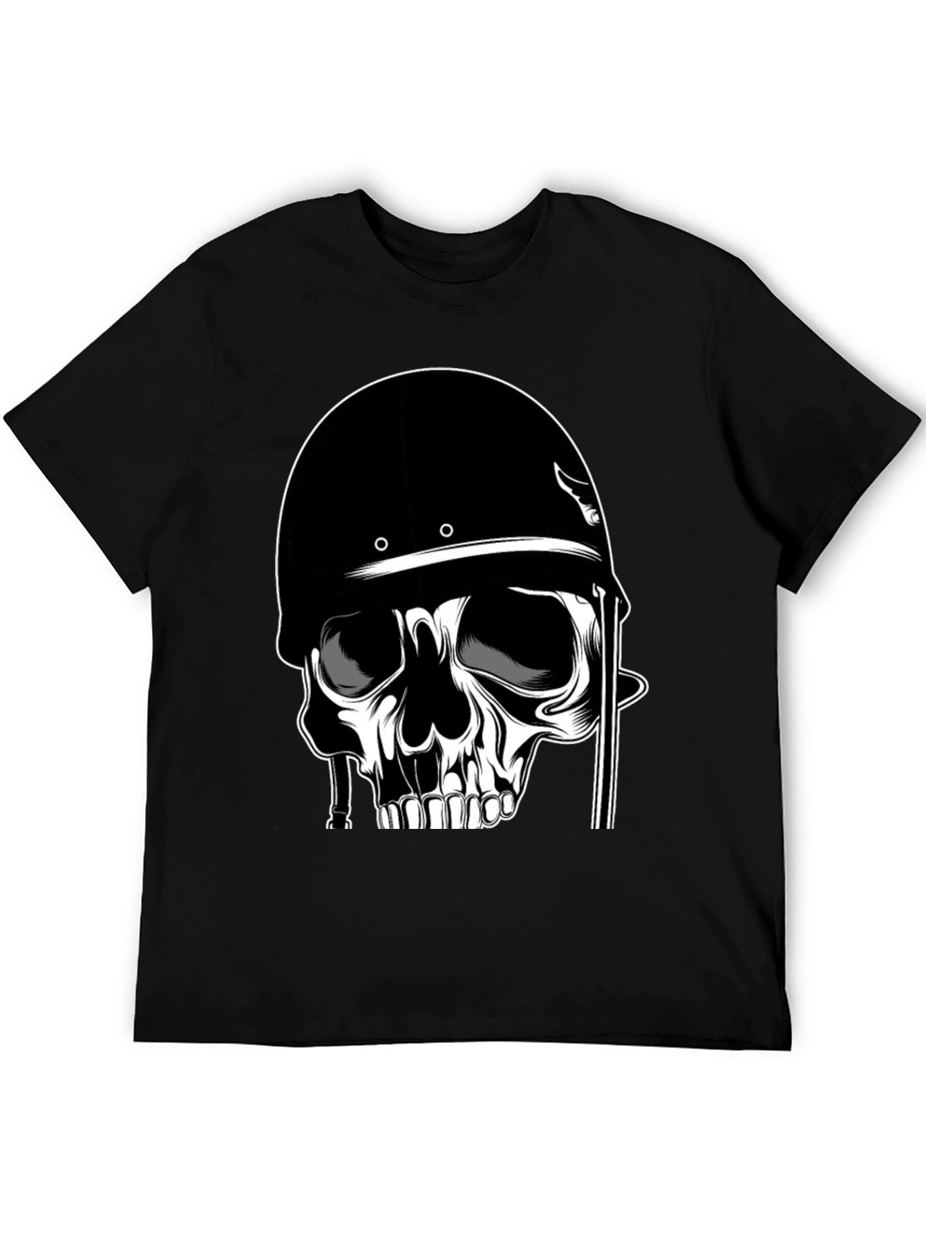 Skull in Helmet Graphic T-Shirt
