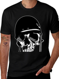 Skull in Helmet Graphic T-Shirt