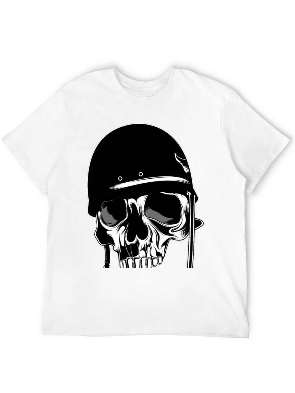 Skull in Helmet Graphic T-Shirt
