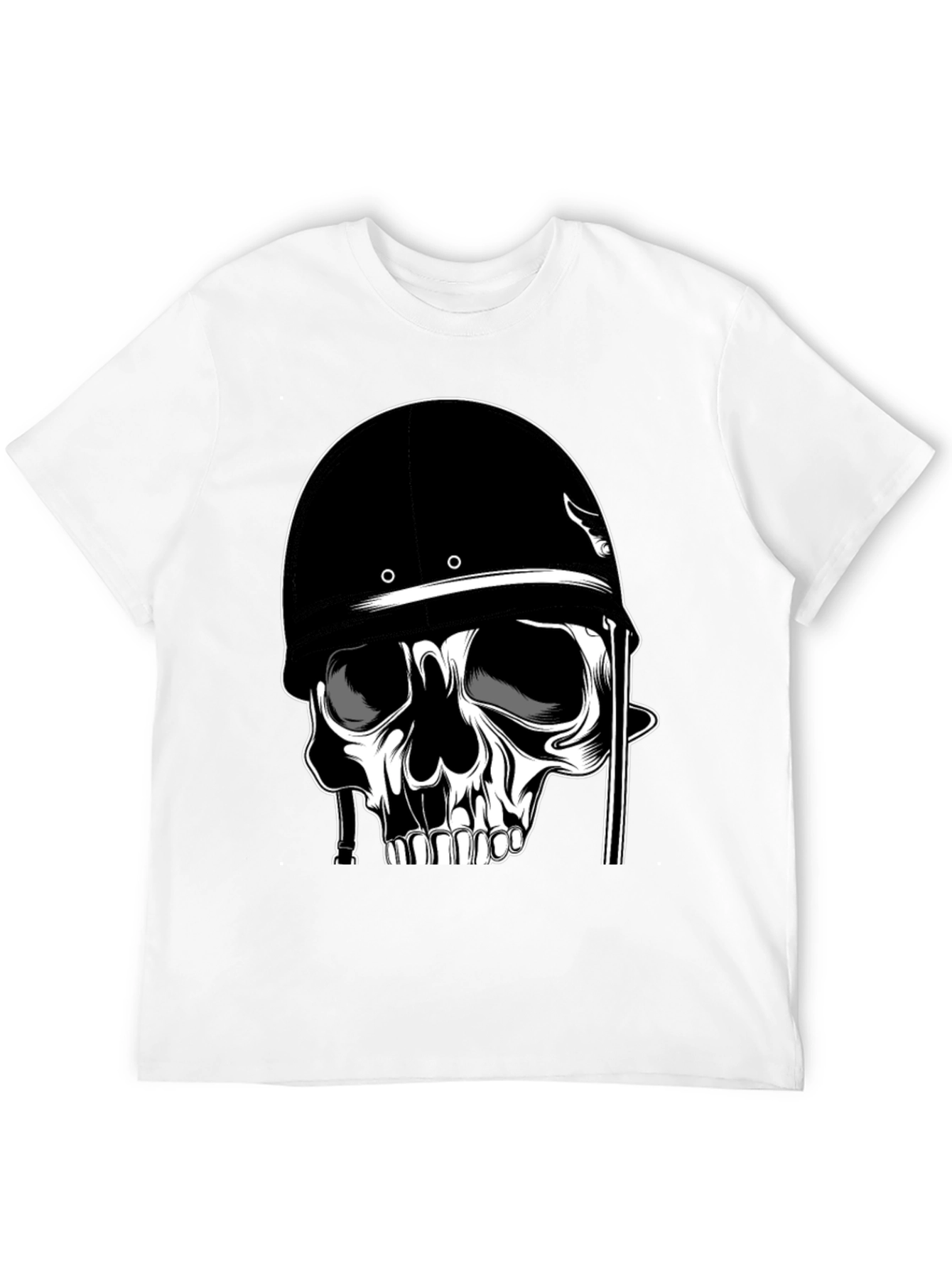 Skull in Helmet Graphic T-Shirt