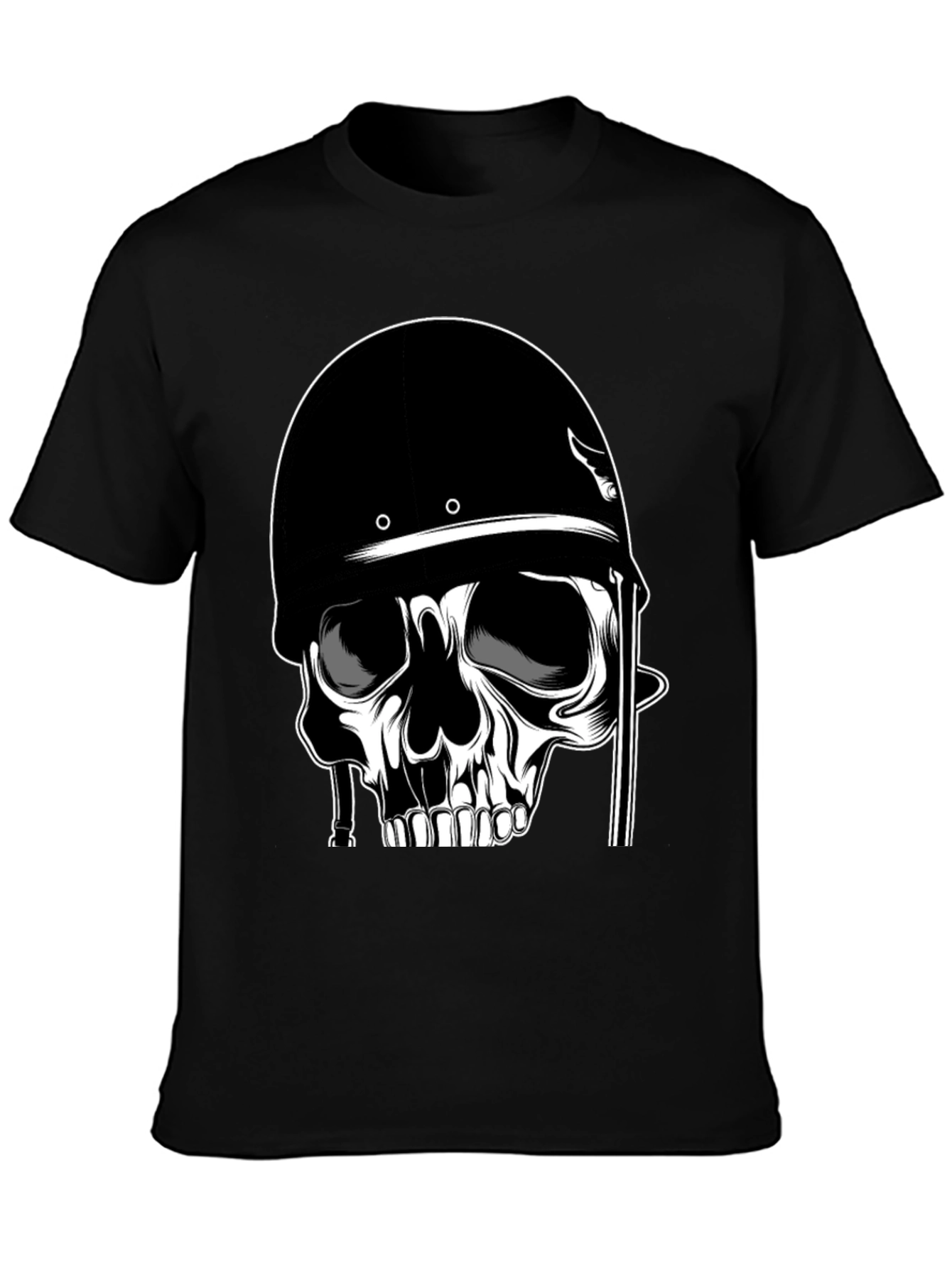 Skull in Helmet Graphic T-Shirt