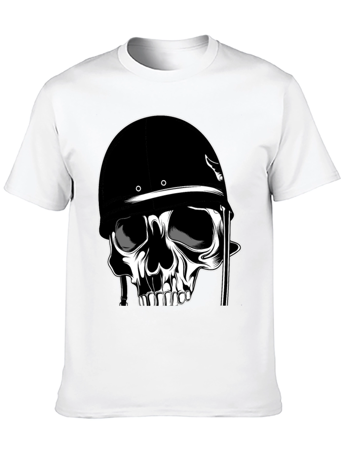 Skull in Helmet Graphic T-Shirt